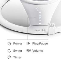 New in box! Munchkin Bluetooth Enabled Lightweight Baby Swing with Natural Sway in 5 Ranges of Motion, NO REMOTE, to operate use touchscreen! Retails $299+