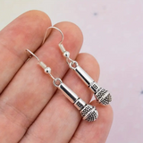 NEW 1 pair Vintage Microphone Dangle Earrings For Men, Music Lovers Earrings