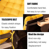 New SET OF 2 Cyditan One-Piece Cushions Rocking Chair Cushion with Ties,Thicken High Back Chair Pad for Single Sofa Chair Outdoor Patio Chair Cushions,Yellow, 17.7*49''
