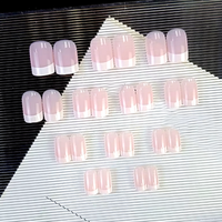 24 pieces short French minimalist nails with 1 jelly and 1 nail file