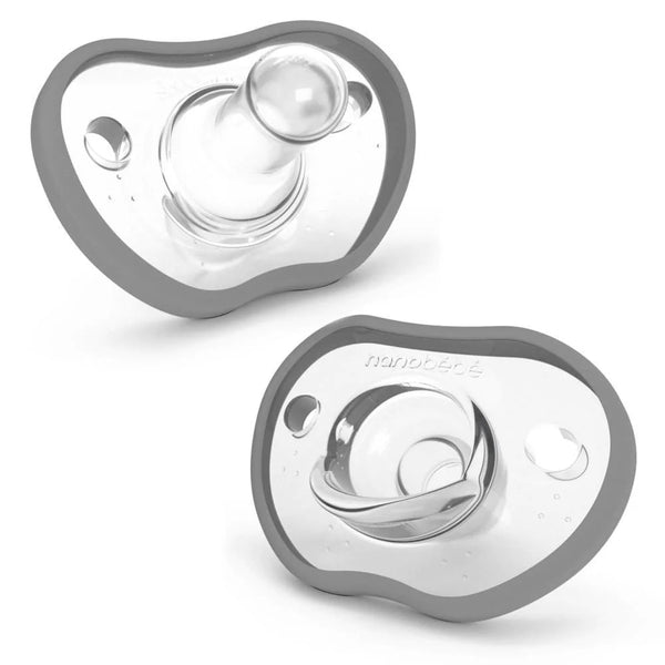 New Nanobebe - Flexy Pacifier Pack of 2 pacifiers, Grey Ages 3 Months+