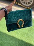 New The Naomi Crossbody Bag Handbag by Bond and Mason Emerald Green Crocodile Pattern Retails $273+