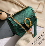 New The Naomi Crossbody Bag Handbag by Bond and Mason Emerald Green Crocodile Pattern Retails $273+