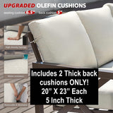 New Retails $139+ Set of 2 Thick 5 Inch Outdoor Back Seat Cushions by Natural Expressions