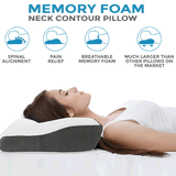 New Retails $70+ Memory Foam Neck Contour Pillow, Memory Foam Pillow for Neck Pain | Side Sleeping | Cervical Pain