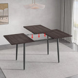 New in box! Anchor Home Neira Expandable Dining Table Black (TABLE ONLY) Has couple minor scuffs from transport underside of table not noticeable when set up, small scuff on edge of leaf extension Retails $239