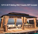 New Replacement Netting for 12 FT X 20 FT Gazebo! Could be used on smaller gazebos! GAZEBO & CURTAINS NOT INCLUDED