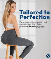 New Nirlon Women's Jeggings High Waist Tummy Control Jean Leggings with Pockets Sz 2X Retails $89+
