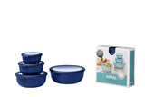 NEW Retails $109, MEPAL CIRQULA - The Bowls That Do It All | Mepal, Multi-Bowl Set, Nordic Midnight Blue, 4PC! Leak Proof, Store, Freeze, Microwave & Dishwasher Safe!