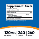 NEW Nutricost Ginkgo Biloba Capsules, Exp: 08/26