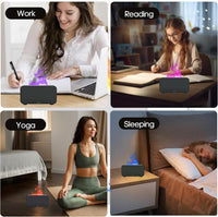 New Rican Flame Fire Diffuser Humidifier, 120ml Essential Oil Diffusers, Cool Mist Humidifier Auto Shut Off, Small Diffuser with 7 Colors Changing, Aromatherapy Diffuser for Home Office Bedroom,Black