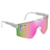 NEW Adults Pit Viper Series Uv400 Polarized Sunglasses Cycling Sports Goggles-C10, White Frame