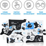 New OKOOKO Soft Baby Book Black and White High Contrast Marine Animals Tails Book Bath Book Montessori Sensory Stroller Toy Non-Toxic Crinkle Washable Early Education for Baby Infant Toddler