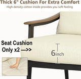 New NATURAL EXPRESSIONS Outdoor Sunroom Beige 6 Inch Premium Olefin Seat Cushions Set of 2! Includes 2 Seat Cushions Only!!