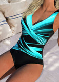NEW Retails $87, MODLILY® Criss Cross Ombre Cyan One Piece Swimwear, Sz XL
