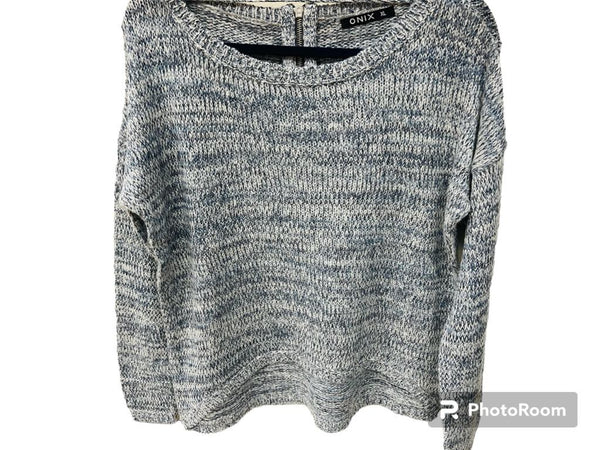 New Women's Lightweight Hi-Low Hem Knit Sweater by Onix, Sz XL Blue