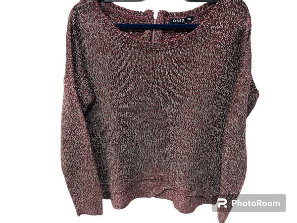 New Women's Lightweight Hi-Low Hem Knit Sweater by Onix, Sz XXL Burgundy