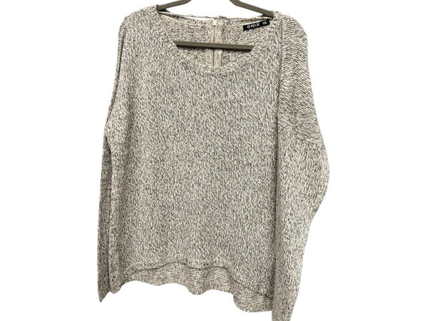 New Women's Lightweight Hi-Low Hem Knit Sweater by Onix, Sz XXL, Light Grey