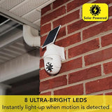 New Retails $150+ Ontel Handy Brite Security 360 LED Light, 360-Degree Fake Security Camera with 8 Super-Bright LED Lights, Weather-Resistant Motion Sensor Light for Home Security, Solar-Powered Outdoor Light, White
