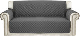 New OPPODREAM Waterproof Sofa Covers 2 Seater with Non-Slip Silicone Particles & Adjustable Elastic Strap, Couch Cover Quilted for Pets Kids Children Dog Cat (Loveseat, Grey)