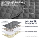 New OPPODREAM Waterproof Sofa Covers 2 Seater with Non-Slip Silicone Particles & Adjustable Elastic Strap, Couch Cover Quilted for Pets Kids Children Dog Cat (Loveseat, Grey)