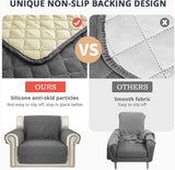 New OPPODREAM Waterproof Sofa Covers 2 Seater with Non-Slip Silicone Particles & Adjustable Elastic Strap, Couch Cover Quilted for Pets Kids Children Dog Cat (Loveseat, Grey)