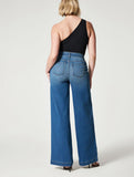 New Seamed Front Wide Leg Jeans for Women High Waist,Oprah Favorite Jeans,Womens Shaping Pull-On Straight Leg Elasticity Pants (Blue, XL)
