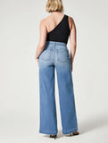 New Seamed Front Wide Leg Jeans for Women High Waist,Oprah Favorite Jeans,Womens Shaping Pull-On Straight Leg Elasticity Pants (Light Blue,L)
