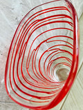Unique Orange Swirl Glass Vase 10 1/4" X 8", Home Stager Lot
