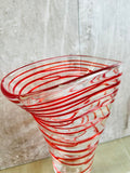 Unique Orange Swirl Glass Vase 10 1/4" X 8", Home Stager Lot