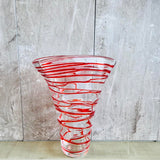 Unique Orange Swirl Glass Vase 10 1/4" X 8", Home Stager Lot