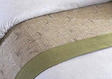 NEW OSVINO Natural Modern Linen Bed End Scarf Runner Protector No Fading Soft, Green Fits All Size Beds, Retails $49+