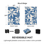 NEW Retails $60, Outdoor Rug 5x8 ft Boho Waterproof Outdoor Carpet-Patio RV Deck Camping Rug Portable Boho Rugs for Outdoor Area Rug Picnic Backyard Porch Beach Mat Tropical Blue