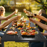 New ASSEMBLED Outsunny 3 Pieces Outdoor Metal Picnic Table Set with 2 Benches, for Garden, Patio, Black! Has few minor scuffs from transport Retails $320+