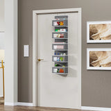 NEW Over Door Storage Organizer 5 Pockets Fabric with PVC Windows for Toys, Purses, Keys, Sunglasses, Hat Grey