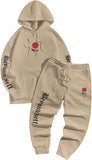 New OYOANGLE Men's 2 Piece Tracksuit Outfits Cartoon Graphic Hoodie and Sweatpants Sport Set Sz XL! Retails $74+