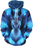 New Unisex Digital Print Pullover Sweater, Sz XXL, Fits like an XL, Wolf