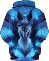 New Unisex Digital Print Pullover Sweater, Sz XXL, Fits like an XL, Wolf