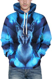 New Unisex Digital Print Pullover Sweater, Sz XXL, Fits like an XL, Wolf