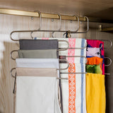 New 8-Pack Pants Hangers S-Shape Stainless Steel Space Saving Closet Clothes Organizer Jeans Scarves
