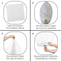 New 10 Pack Chinese Paper Lanterns 100% ECO Friendly Biodegradable Paper Release in Heaven for Weddings Birthdays Party and Memorials