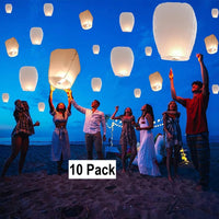 New 10 Pack Chinese Paper Lanterns 100% ECO Friendly Biodegradable Paper Release in Heaven for Weddings Birthdays Party and Memorials