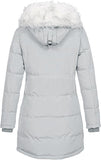 New Women's Fur Hood Parka Jacket Winter Coats Buttons Hooded Puffer Jacket Light Grey! Tag Says 3X, fits like 1X