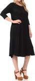 New Retails $60+ Pastel by Vivienne Women's A-Line Trapeze Midi Dress Plus Size, Black, Sz 3X
