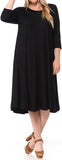 New Retails $60+ Pastel by Vivienne Women's A-Line Trapeze Midi Dress Plus Size, Black, Sz 3X