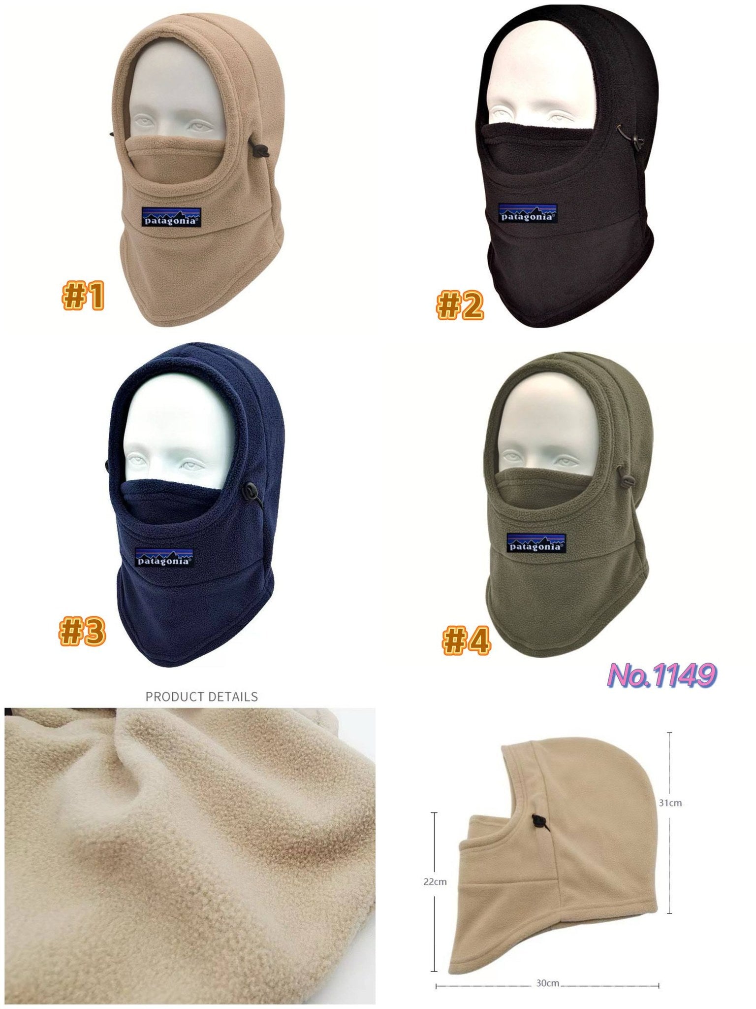 Inspired by Adults warm hat No.11499 4 colours Size 22*30*31cm Tax included