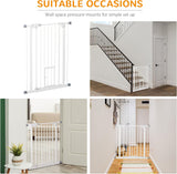 New Retails $80+ PawHut 36" H Dog Gate with Cat Door, Pet Gate with Small Door, Easy Open Indoor Dog Gates for Doorways, House, Stair, 29"-31.5" Long, White