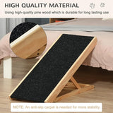 Retails $99 New PawHut Dog Ramp for Bed Couch, Foldable Wooden Pet Ramp Height Adjustable 4 Levels, for Cats Large Dogs with Non Slip Carpeted Surface, Natural