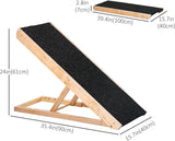 Retails $99 New PawHut Dog Ramp for Bed Couch, Foldable Wooden Pet Ramp Height Adjustable 4 Levels, for Cats Large Dogs with Non Slip Carpeted Surface, Natural