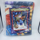 New Peace On Earth Snowman Fleece Throw Blanket Multicolour 51 x 64